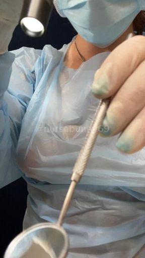 POV Surgical PPE Dental Cleaning ASMR Nude in Sheer Gown