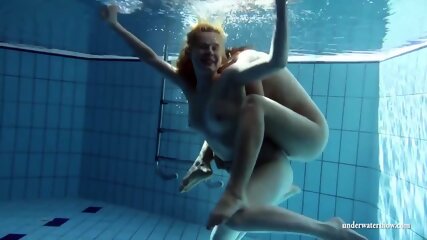 Zuzana and Lucie with big tits horny in the pool