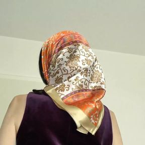 Satin Headscarf Fashion Show Clip