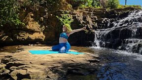 Pregnant Yoga by the Waterfall