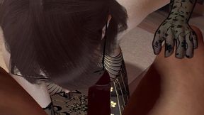 3D BBW Asian MILF Teasing the Young Big Cock to Fuck Her Pussy