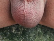 Twink balls outdoor in cold weather - close up balls and soft cock