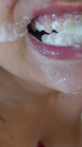 I brush my teeth and a lot of white cream gets in my mouth   Clip 2