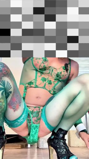 Cute Femboy Very Sexy Stocking Lingerie Showing His Panties Outside