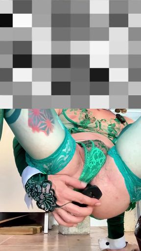 Cute Femboy Very Sexy Stocking Lingerie Showing His Panties Outside