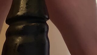 Extreme anal stretching with big dildos - danish crossdresser & butt plugs