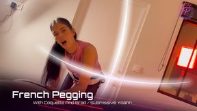 French Pegging – He sucks my man while I fuck his ass with my strapon! Intense anal orgasm