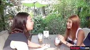 Thai Amateur Housewife Arranged A Coffee Date 3some For Her Hung Hubby