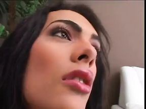 Brunette shemale masturbating