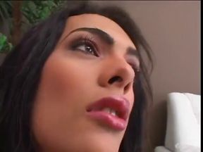Brunette shemale masturbating