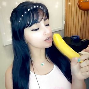 Sensual Eating of A Banana