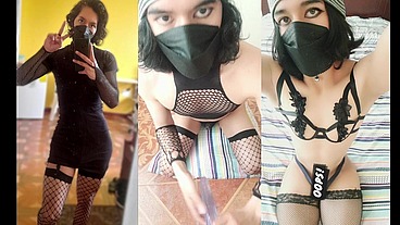 femboy TrapyAle locked up and having fun in his room with his lingerie part2
