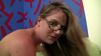 A glasses wearing Anita Blue gets the big cock she&#039_s been craving and sucks his balls too