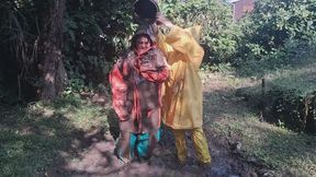 Mud Girl Mud Play in Rainwear | Darkabyss445 & TheFetishGirl