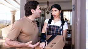 Big butt Latin teen stepdaughter rewards step daddy for saving her