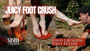 Watermelon FOOD CRUSH - Sasha Vendetta crushes a juicy watermelon with High Heels and Barefeet & Make Angel Clean them afterwards