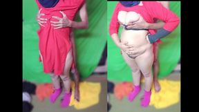 Mine was very angry, my stepbrother surprised me to see her, she was lying naked. He came and asked me to press the big boobs