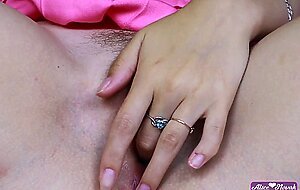 Alice novak, girl alisa novak masturbates her hairy pussy and gets an orgasm!, close up pussy