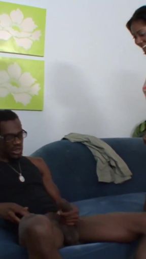 Powerful moment from "Black Girl with small tits enjoys the huge BBC"