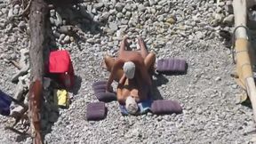 . Hubby fucked his wife and cum it at public beach