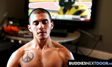 BuddiesNextDoor.com - Tattooed muscular young jocks host an ass banging party