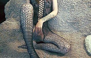 Wet and intense blowjob. Pulsating cock in the mouth of a cute kitty