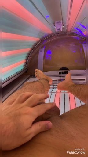 Turkish Boy playing with Big Dick in Tanning Studio