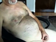 handsome hairy dad jerking off