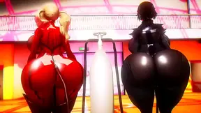 Ann and Makoto Inflate Hourglass Bodies for Steamy 3D Anime Action