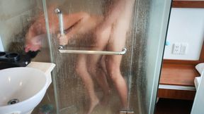 Foggy Glass Passion with Hot Couple Fucking in the Shower
