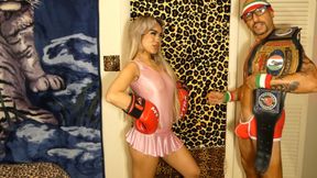 AZN BLONDE VS PORNSTAR CHAMPION IN INTERGENDER MATCH & HOT BLOWJOB