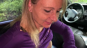 My wife wanted his big cock, parked the car to get fucked good in all her holes