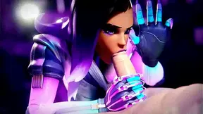 Invisible Sombra Waifu Gives Mind-Blowing Blowjob In Animated Overwatch Scene