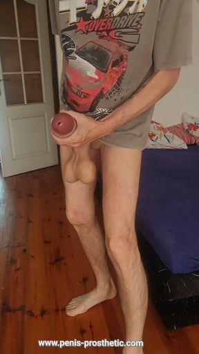 Handjob of a big cock full of cum with big balls