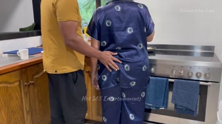 Indian Couple Romance in the Kitchen - Sensual Play - Boobs and Ass Fondled - Pussy Fingering