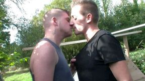 Briccio fucked by his straight friend  outdoor in the garden