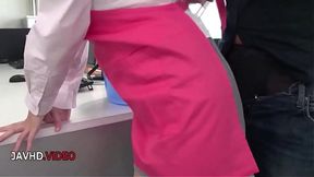 Asian Office Lady Chihiro Akino Gives Intense Blowjob for Deep Creampie Satisfaction