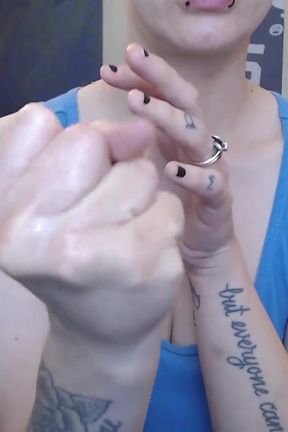 Hand Covered in Spit Spitting