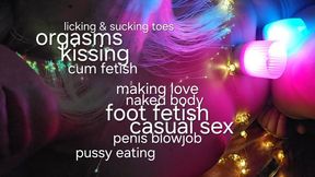 Kissing, making love, oral sex, orgasms, penis blowjob, foot fetish, teasing, pussy eating in very erotic atmosphere with colorful lights with Miss GospodaricaEmma and Her Alpha man Wolfy01