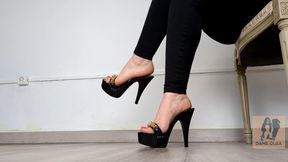 (622) Shoe Collection: High Heel and Platform Spiked Mules - Dame Olga (720p)