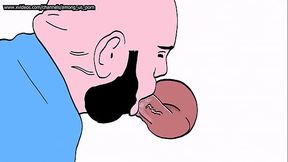 Stepson has a hard cock and fucks his stepfather P1 - Sucking cock - Animated gay porn