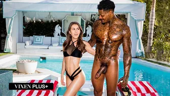 Teen Sneaks Outdoor Interracial Fuck And Creampie While Friends Are Away