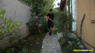 Cute Dark Haired Babe Jackie Daniels Takes a Big Dick in Her Bedroom