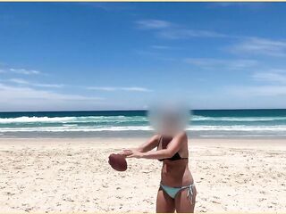 Wife Shows Breasts On Public Beach - Most excellent Melons On Beach