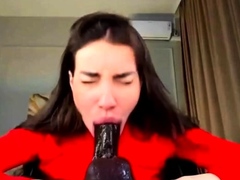 Stacked brunette goes solo toys and masturbation