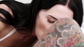 Muscle stud Dean Van Damme passionately fucked babe Simon Kitty after sensual blowjob