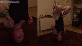 Chastity belted girl spanked and teased with dildos and rope