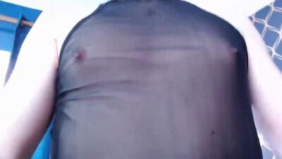 Blonde chum pulls out his cock and strokes it for his fans