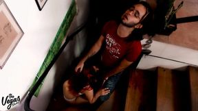 Petite Latina babe with cat ears gets her throat fucked and face spanked