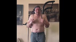 Fit Old Man Masturbating After Workout